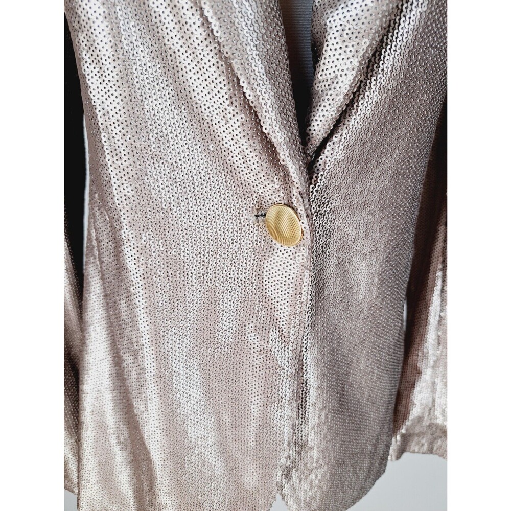 $ 875 L'Agence Chamberlain Blazer Jacket Coat Champagne Sequins Size 2 - Picture 5 of 9